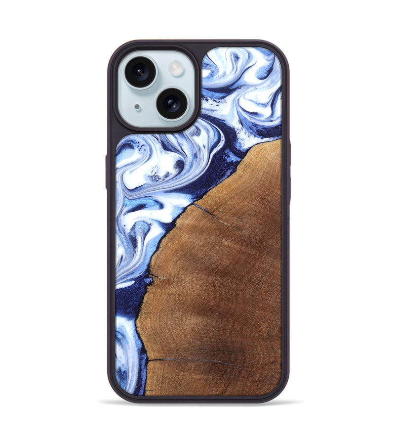 iPhone 15 Wood Phone Case - Navy (Blue, 820319)