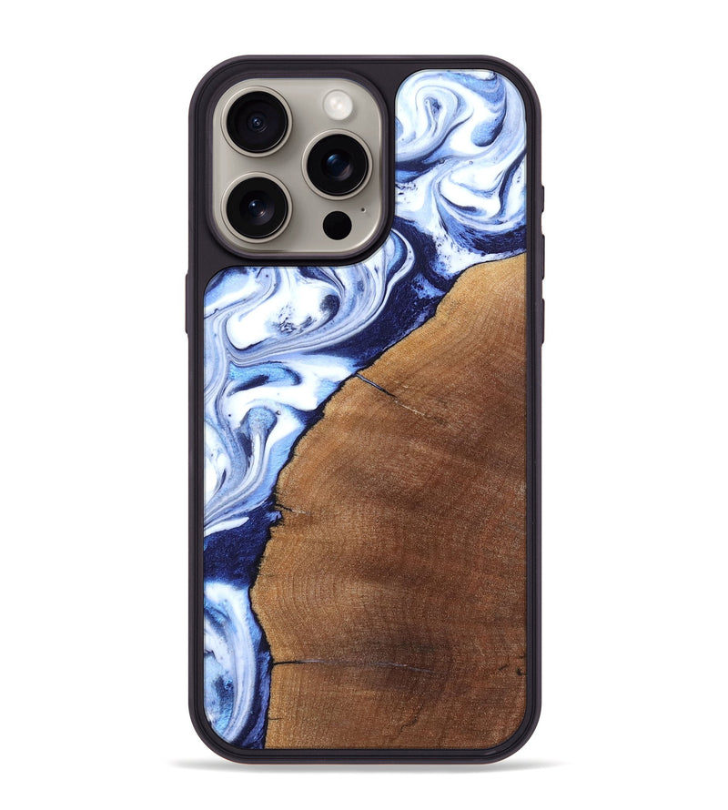 iPhone 15 Pro Max Wood Phone Case - Navy (Blue, 820319)