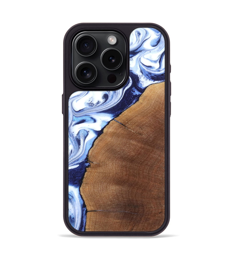 iPhone 15 Pro Wood Phone Case - Navy (Blue, 820319)