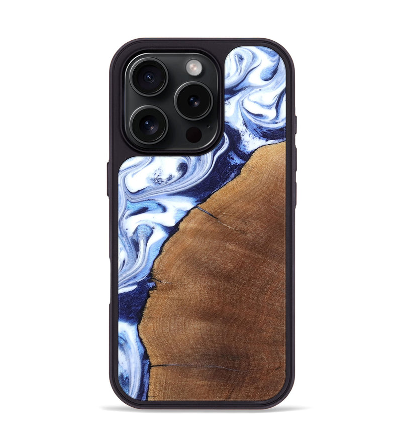 iPhone 16 Pro Wood Phone Case - Navy (Blue, 820319)