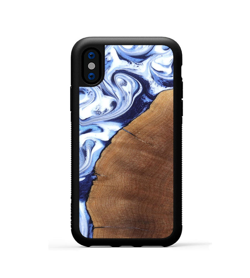 iPhone Xs Wood Phone Case - Navy (Blue, 820319)