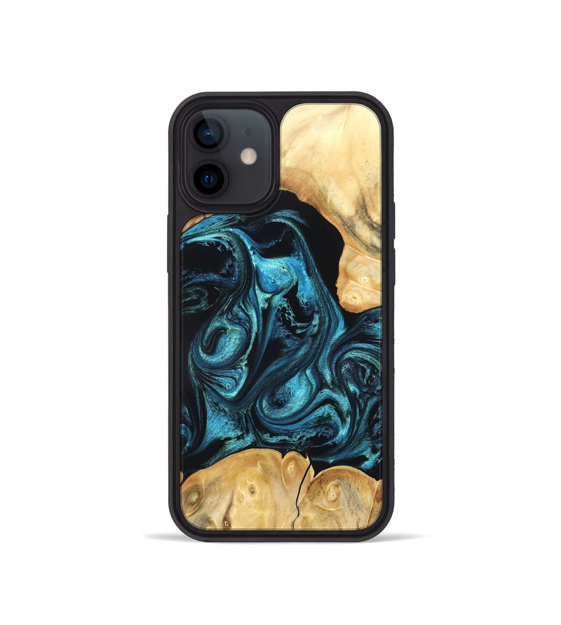 iPhone 12 mini Wood Phone Case - Jovie (Blue, 820320)