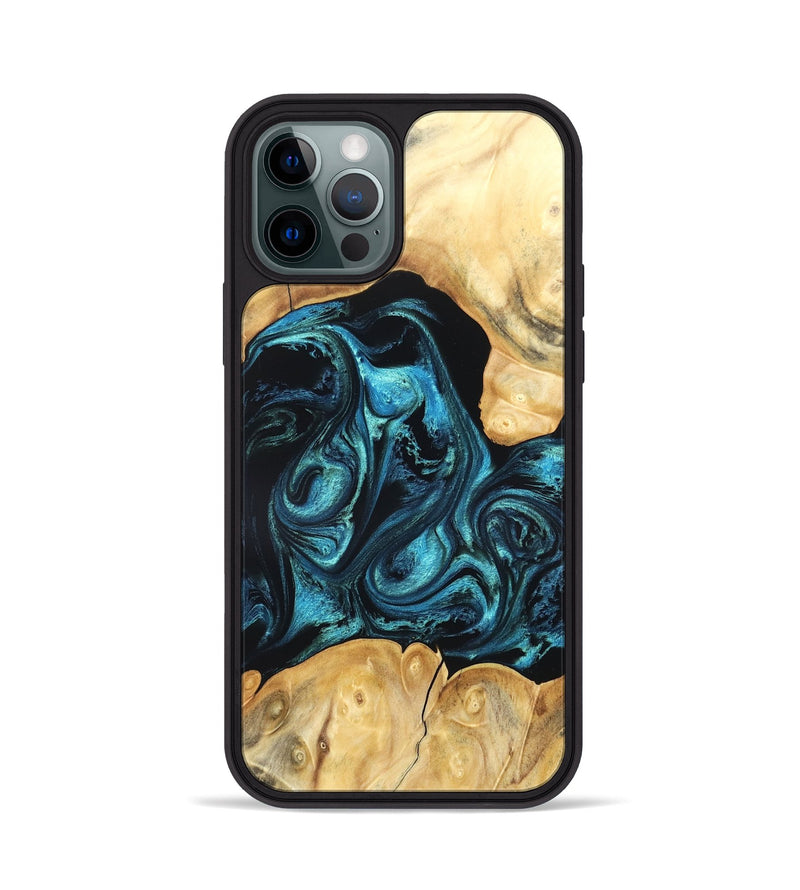 iPhone 12 Pro Wood Phone Case - Jovie (Blue, 820320)