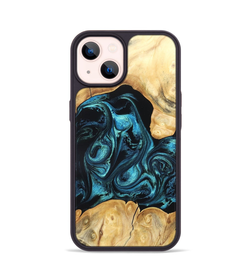 iPhone 14 Wood Phone Case - Jovie (Blue, 820320)