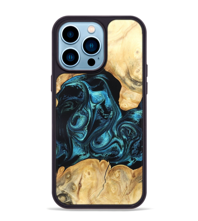 iPhone 14 Pro Max Wood Phone Case - Jovie (Blue, 820320)