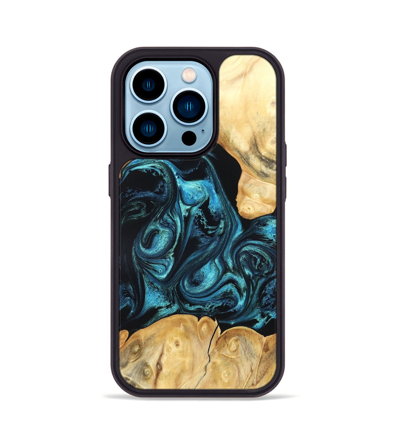 iPhone 14 Pro Wood Phone Case - Jovie (Blue, 820320)