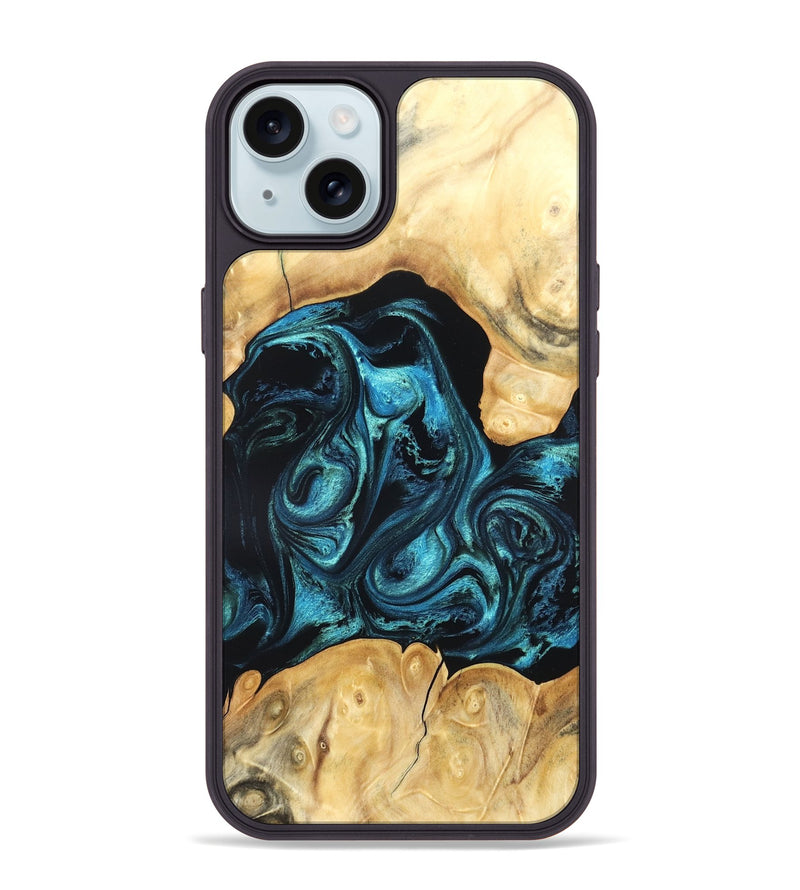 iPhone 15 Plus Wood Phone Case - Jovie (Blue, 820320)