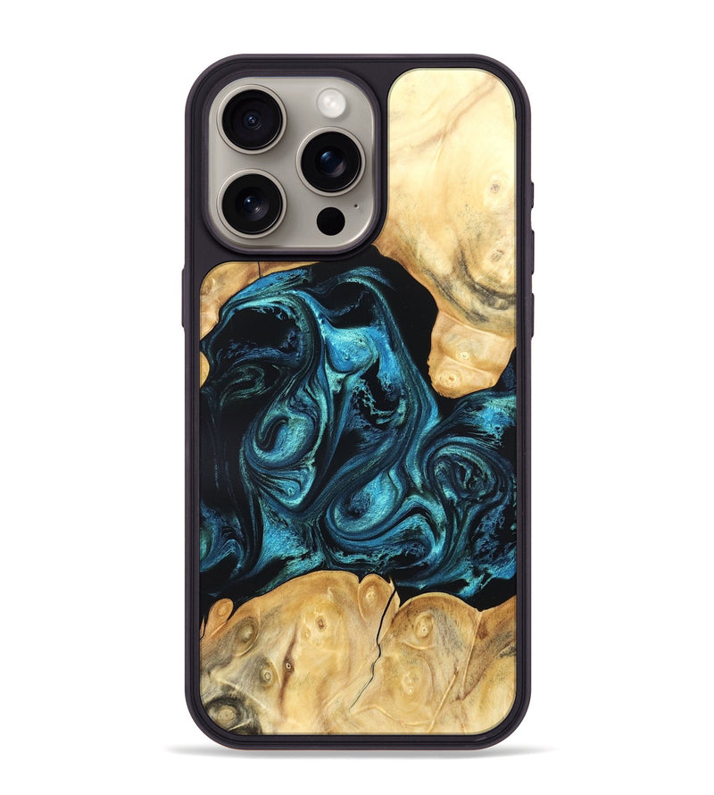 iPhone 15 Pro Max Wood Phone Case - Jovie (Blue, 820320)