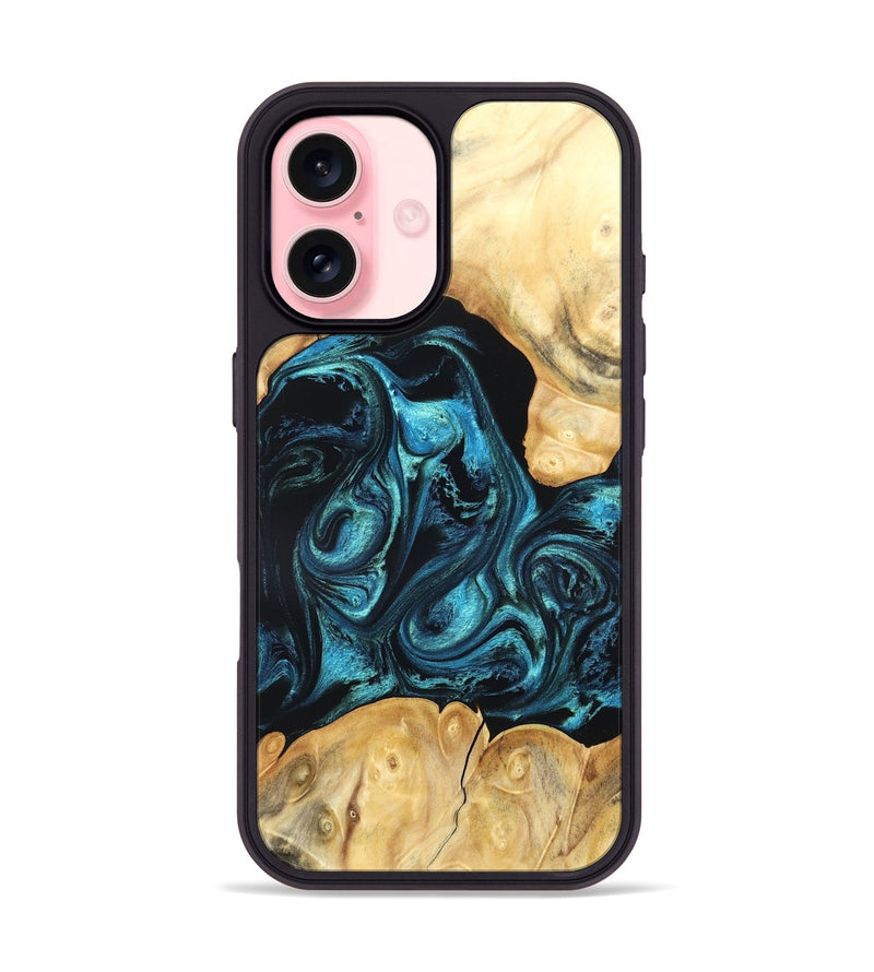 iPhone 16 Wood Phone Case - Jovie (Blue, 820320)