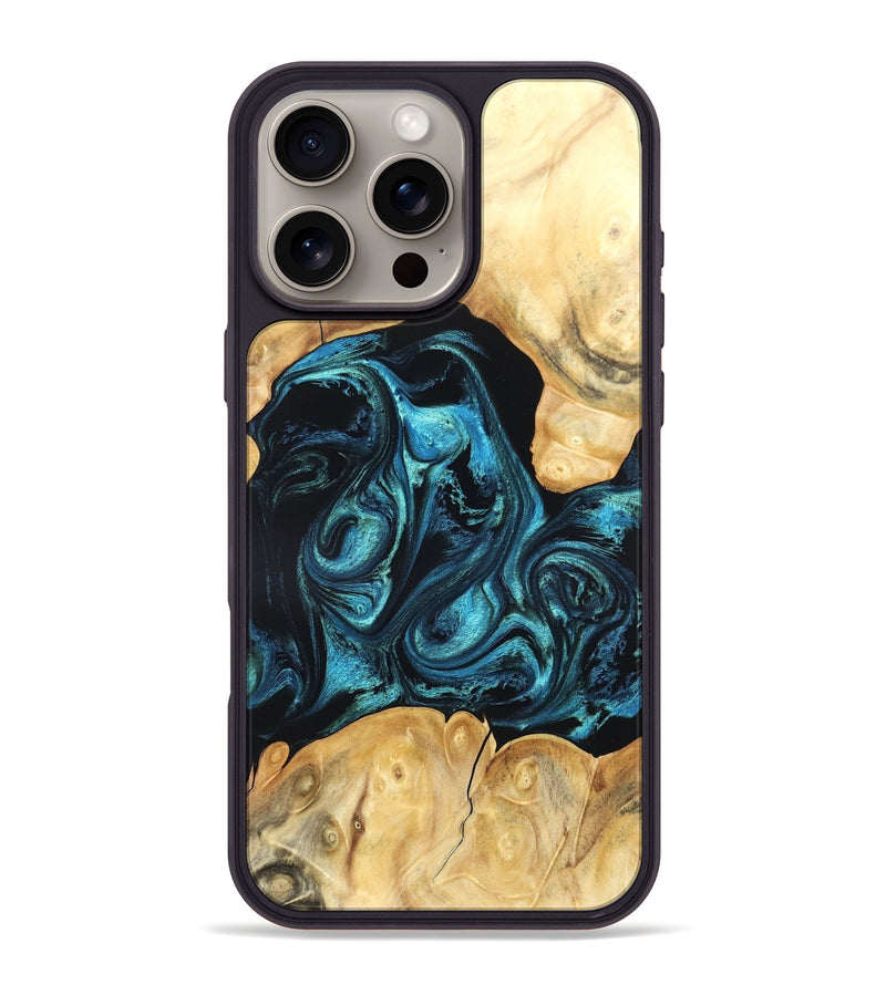 iPhone 16 Pro Max Wood Phone Case - Jovie (Blue, 820320)