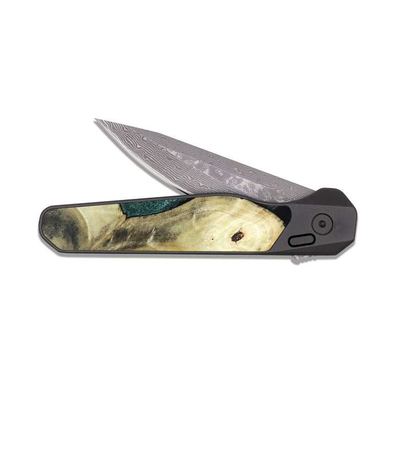 EDC Dark Damascus Wood Pocket Knife - Starr (Green, 820321)