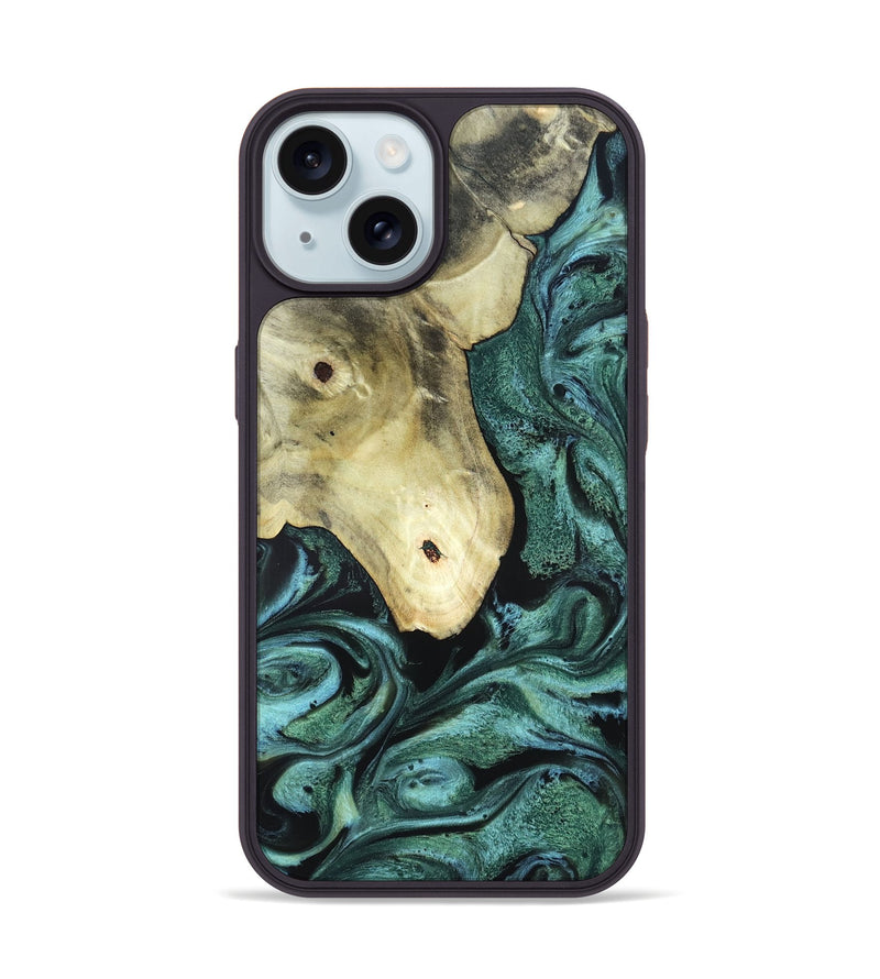 iPhone 15 Wood Phone Case - Starr (Green, 820321)