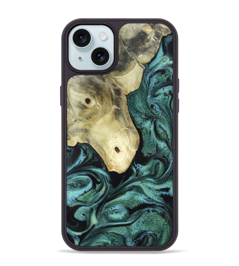 iPhone 15 Plus Wood Phone Case - Starr (Green, 820321)
