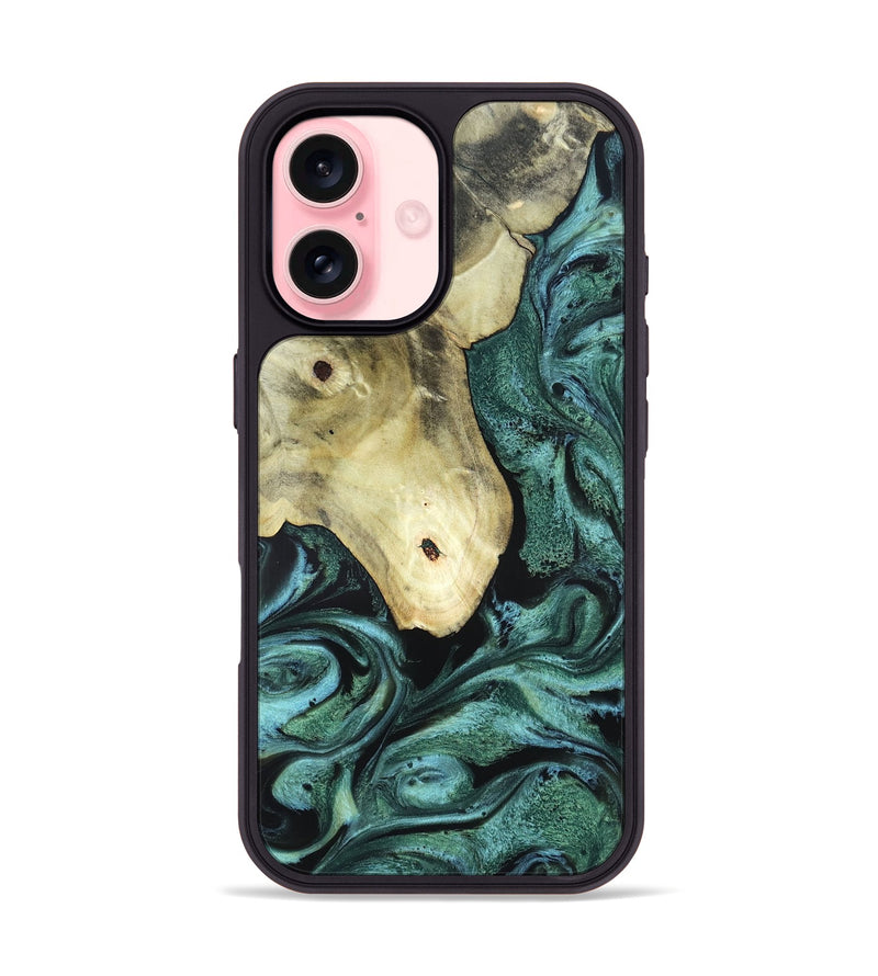 iPhone 16 Wood Phone Case - Starr (Green, 820321)