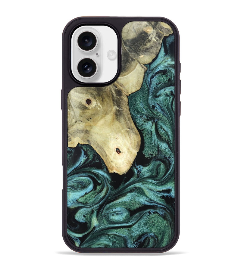 iPhone 16 Plus Wood Phone Case - Starr (Green, 820321)