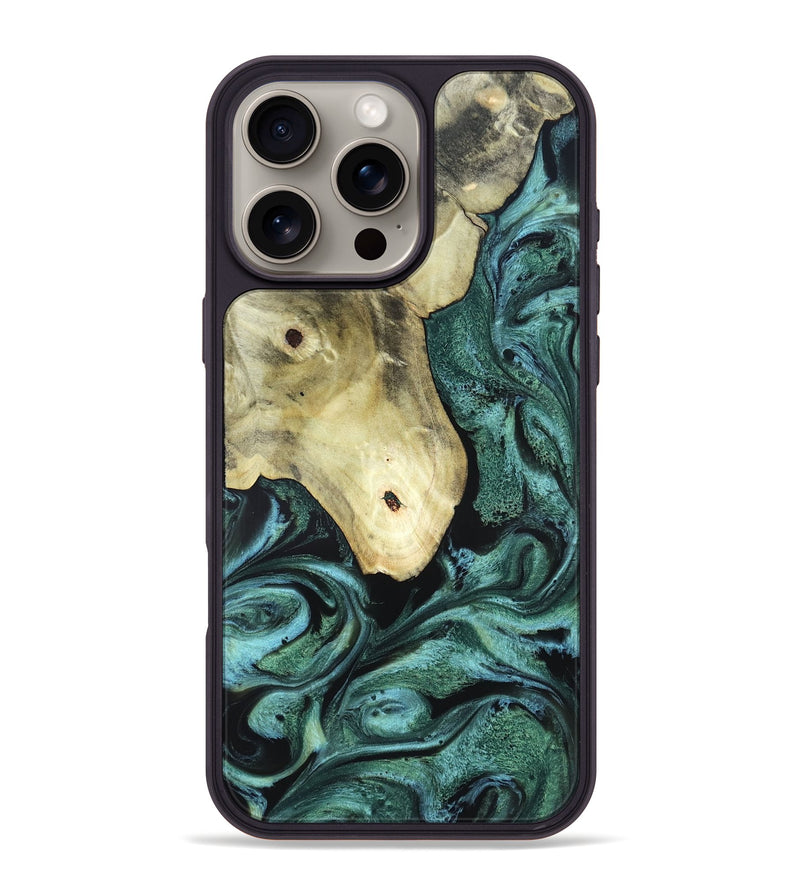 iPhone 16 Pro Max Wood Phone Case - Starr (Green, 820321)
