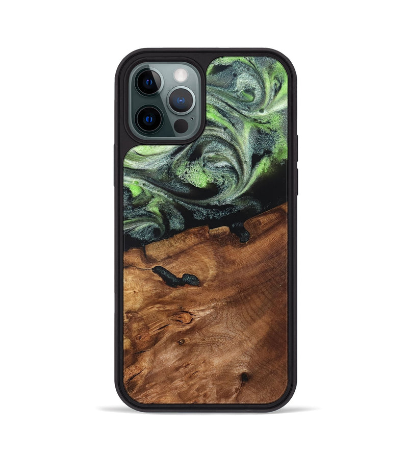 iPhone 12 Pro Wood Phone Case - Iyana (Green, 820322)