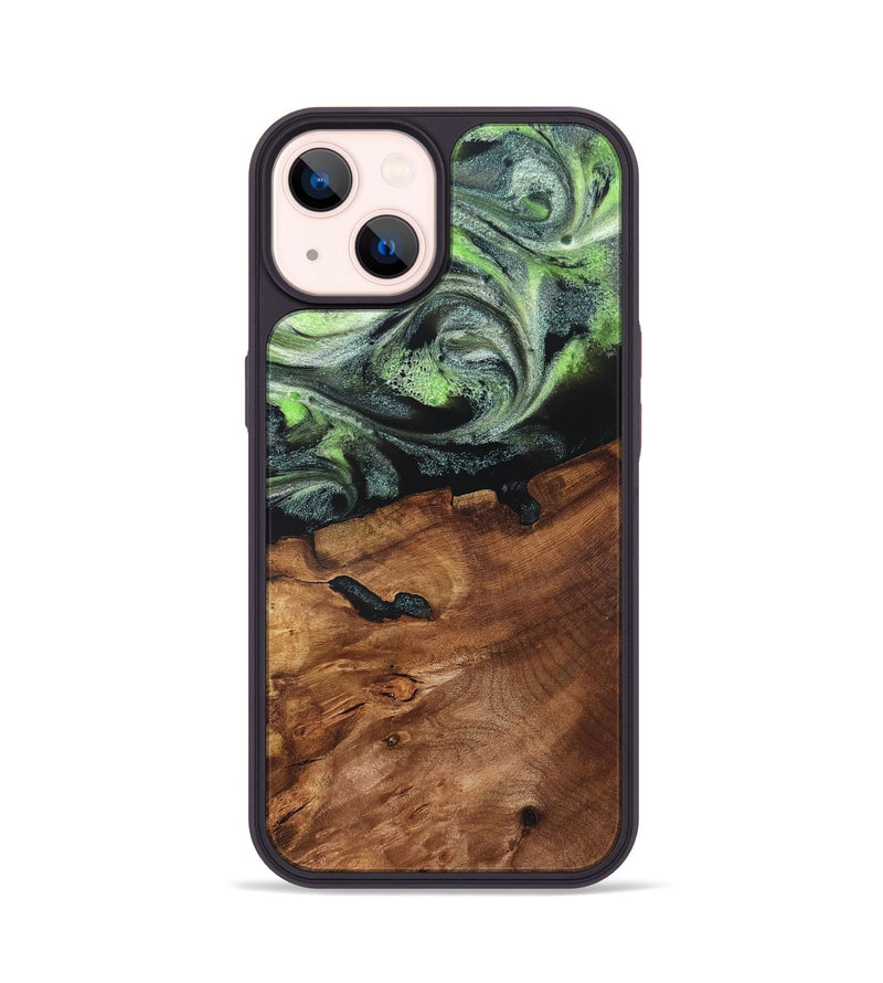 iPhone 14 Wood Phone Case - Iyana (Green, 820322)