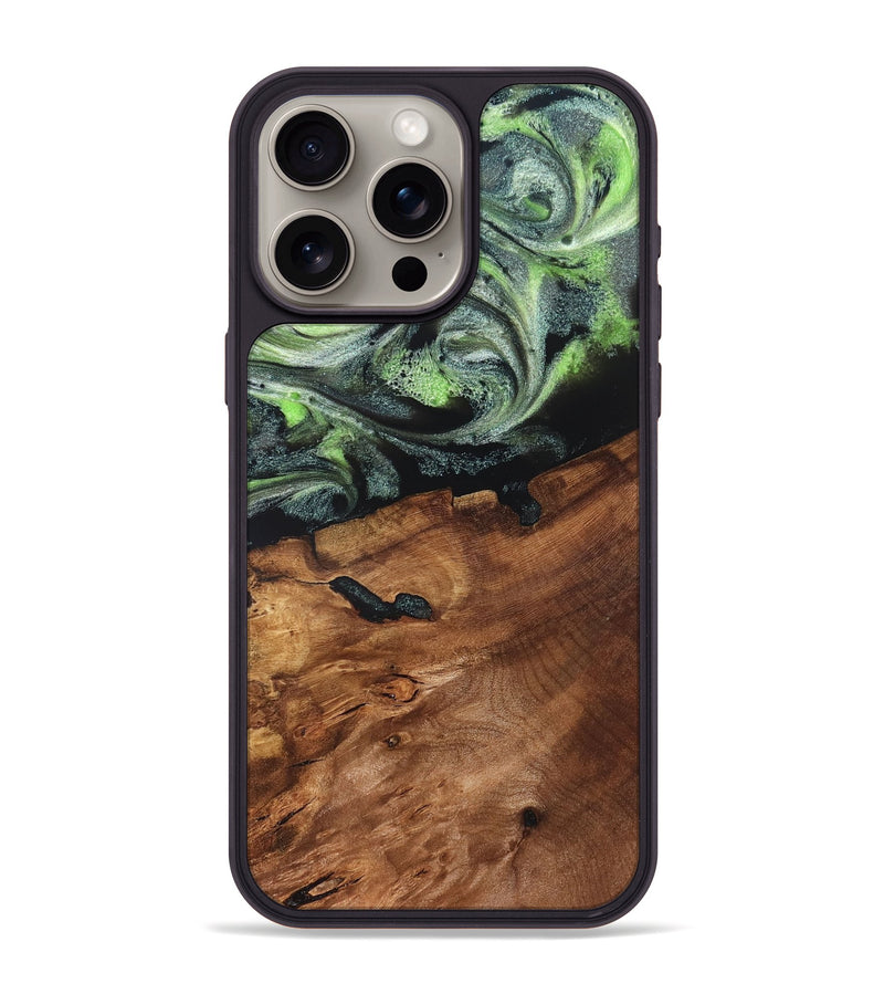 iPhone 15 Pro Max Wood Phone Case - Iyana (Green, 820322)