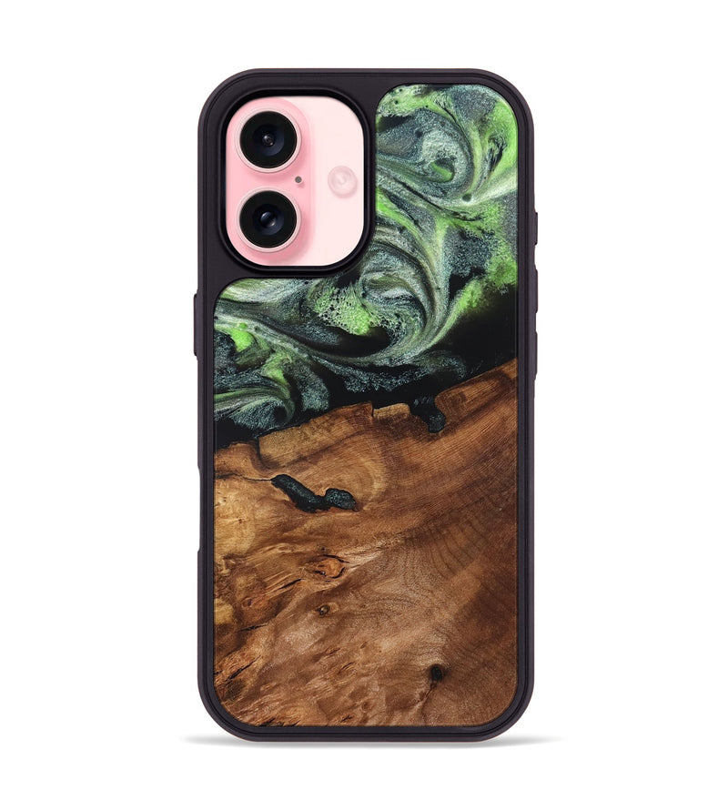 iPhone 16 Wood Phone Case - Iyana (Green, 820322)