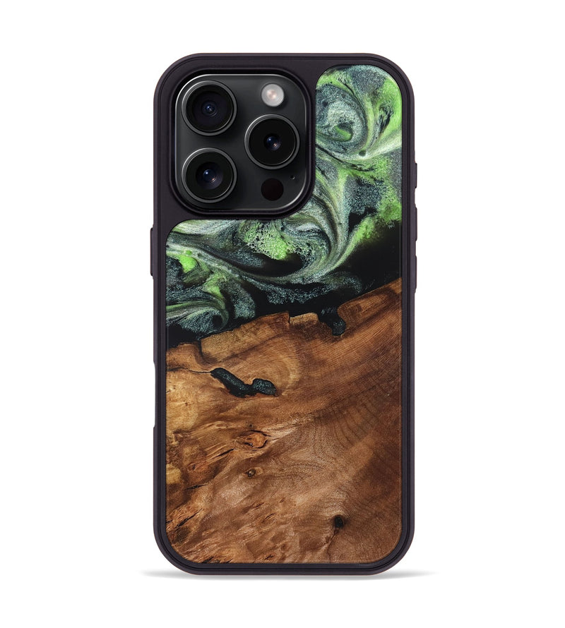 iPhone 16 Pro Wood Phone Case - Iyana (Green, 820322)