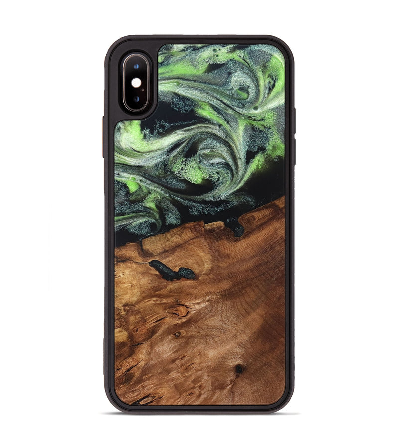 iPhone Xs Max Wood Phone Case - Iyana (Green, 820322)