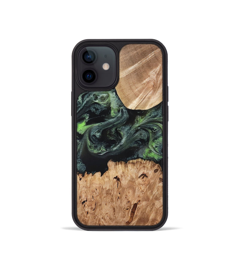 iPhone 12 mini Wood Phone Case - Isabell (Green, 820324)