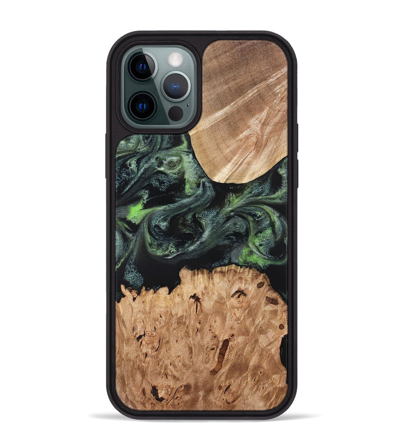 iPhone 12 Pro Max Wood Phone Case - Isabell (Green, 820324)