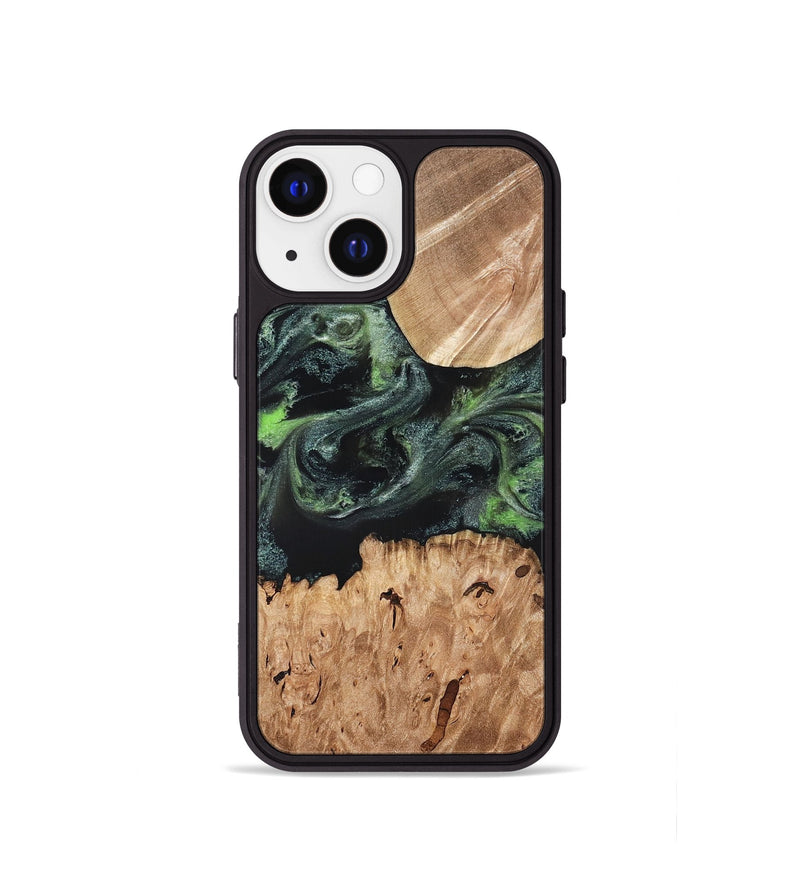 iPhone 13 mini Wood Phone Case - Isabell (Green, 820324)