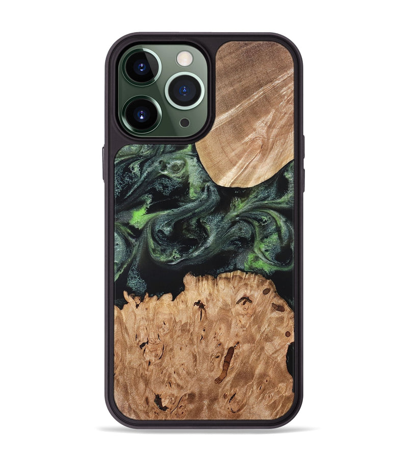 iPhone 13 Pro Max Wood Phone Case - Isabell (Green, 820324)