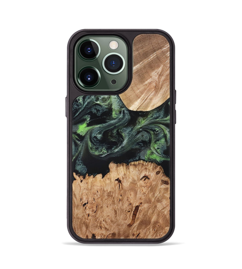 iPhone 13 Pro Wood Phone Case - Isabell (Green, 820324)