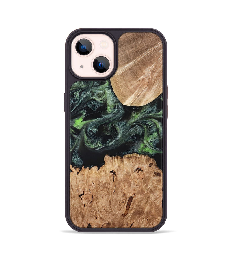 iPhone 14 Wood Phone Case - Isabell (Green, 820324)