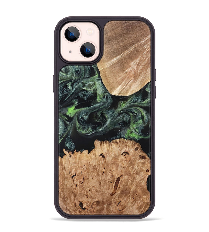 iPhone 14 Plus Wood Phone Case - Isabell (Green, 820324)