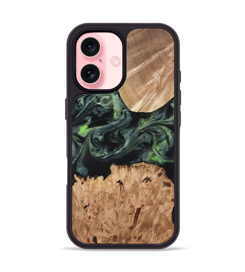 iPhone 16 Wood Phone Case - Isabell (Green, 820324)