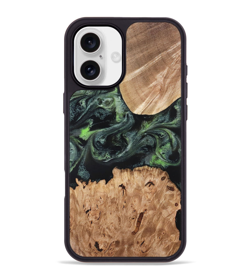 iPhone 16 Plus Wood Phone Case - Isabell (Green, 820324)