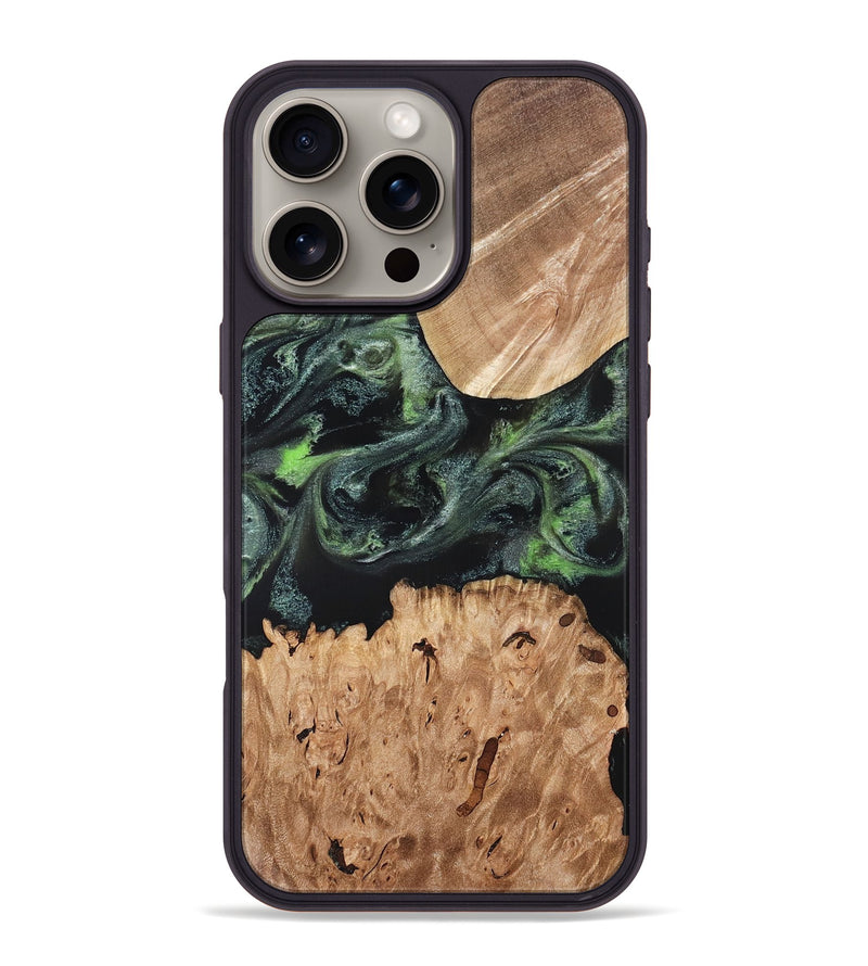iPhone 16 Pro Max Wood Phone Case - Isabell (Green, 820324)