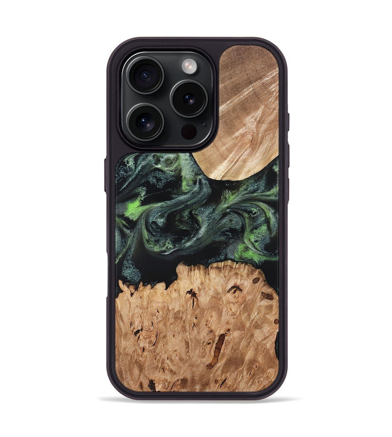 iPhone 16 Pro Wood Phone Case - Isabell (Green, 820324)