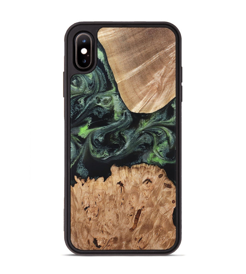 iPhone Xs Max Wood Phone Case - Isabell (Green, 820324)