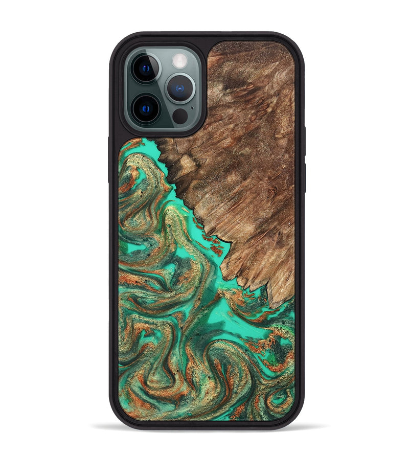 iPhone 12 Pro Max Wood Phone Case - Loni (Green, 820325)