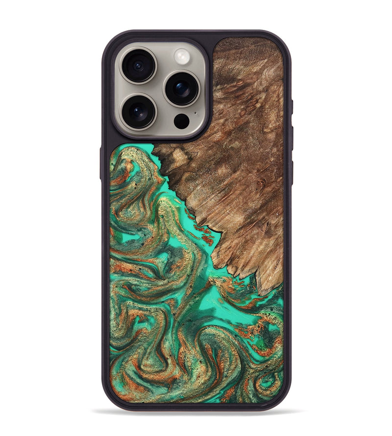 iPhone 15 Pro Max Wood Phone Case - Loni (Green, 820325)