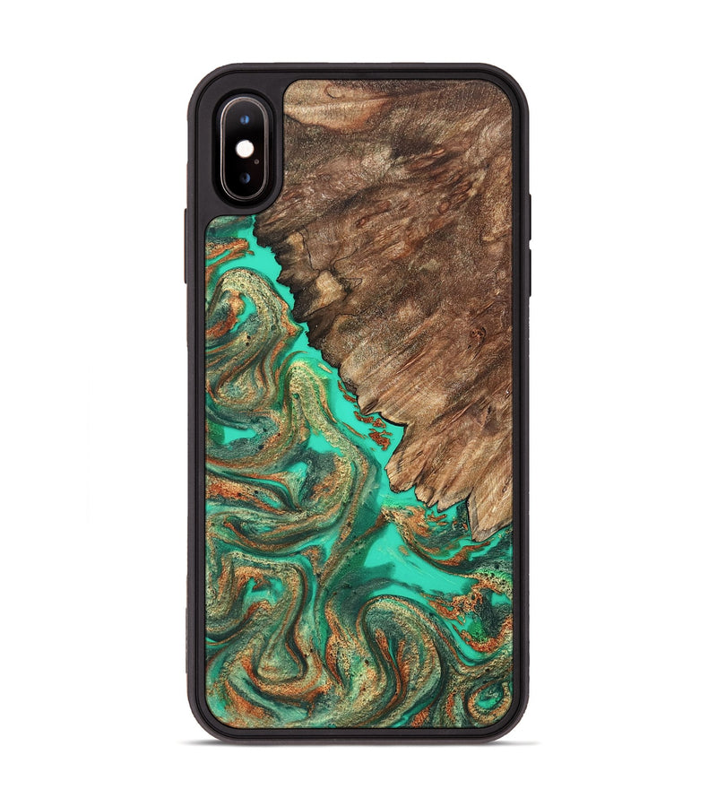 iPhone Xs Max Wood Phone Case - Loni (Green, 820325)