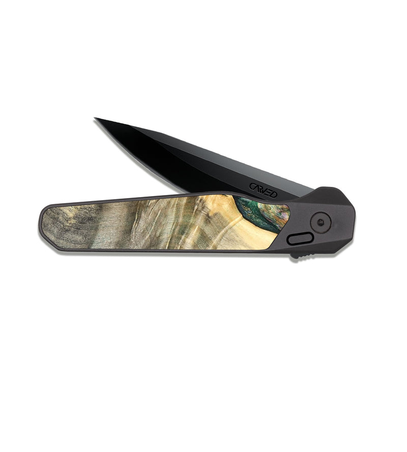 EDC Dark Slate Wood Pocket Knife - Marcel (Green, 820326)