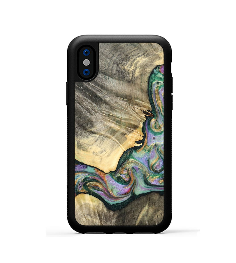 iPhone Xs Wood Phone Case - Marcel (Green, 820326)