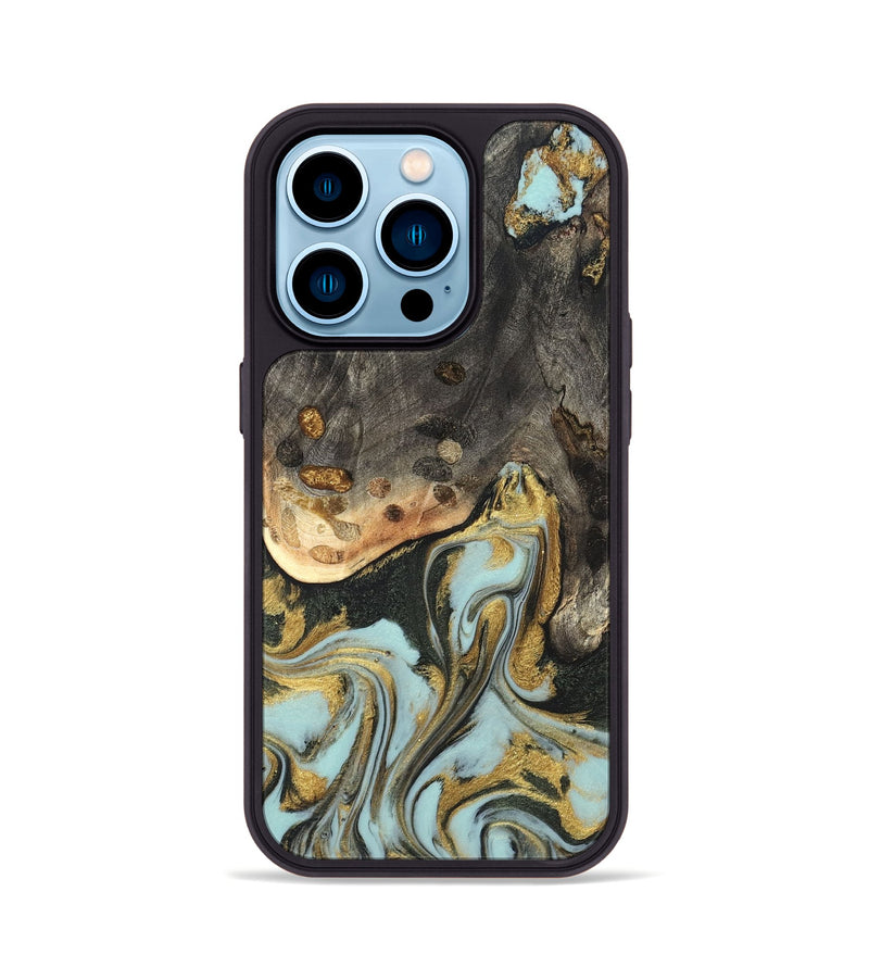 iPhone 14 Pro Wood Phone Case - Ollie (Green, 820327)