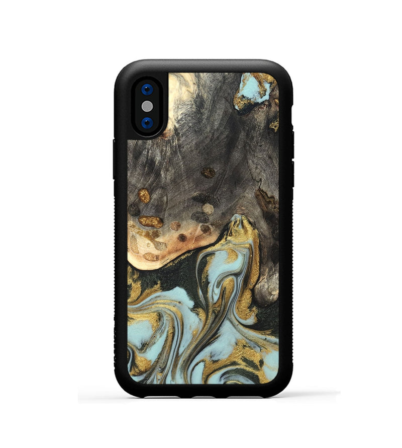 iPhone Xs Wood Phone Case - Ollie (Green, 820327)