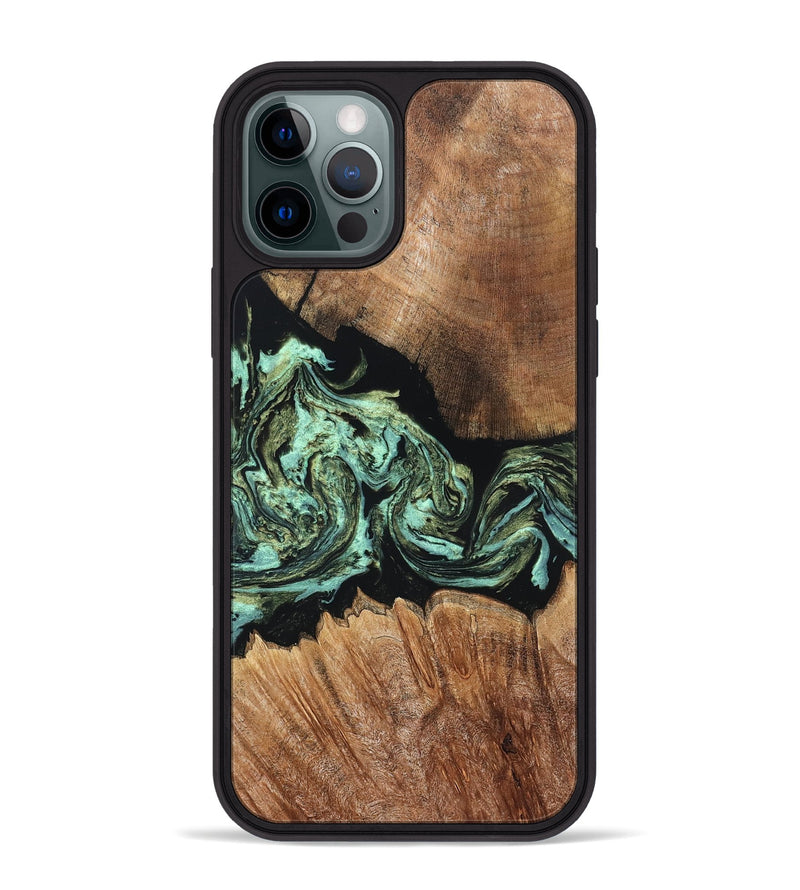 iPhone 12 Pro Max Wood Phone Case - Cicely (Green, 820328)