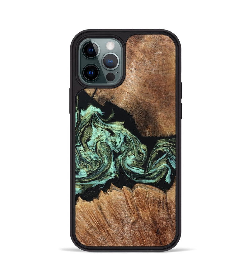 iPhone 12 Pro Wood Phone Case - Cicely (Green, 820328)