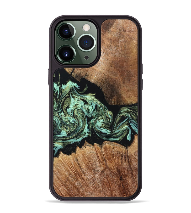 iPhone 13 Pro Max Wood Phone Case - Cicely (Green, 820328)