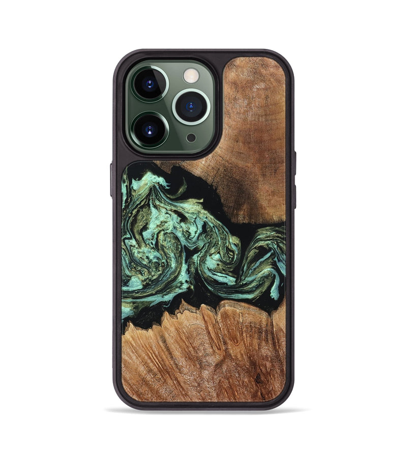iPhone 13 Pro Wood Phone Case - Cicely (Green, 820328)