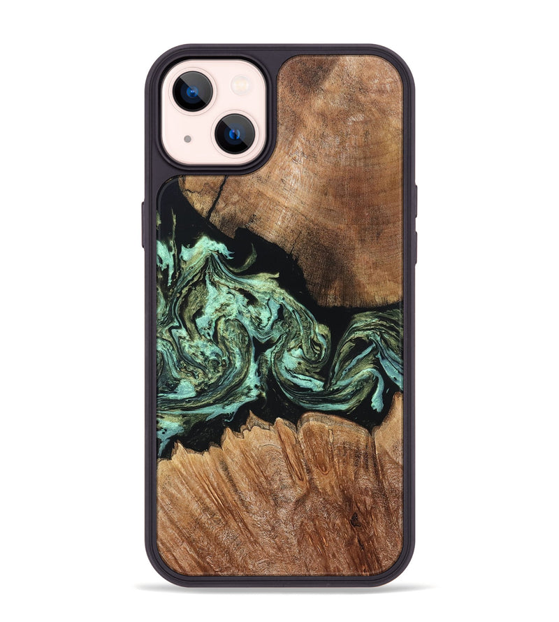iPhone 14 Plus Wood Phone Case - Cicely (Green, 820328)